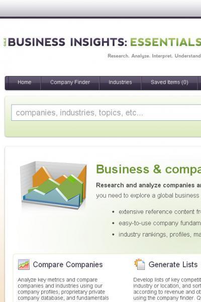 screenshot of business insights essentials website